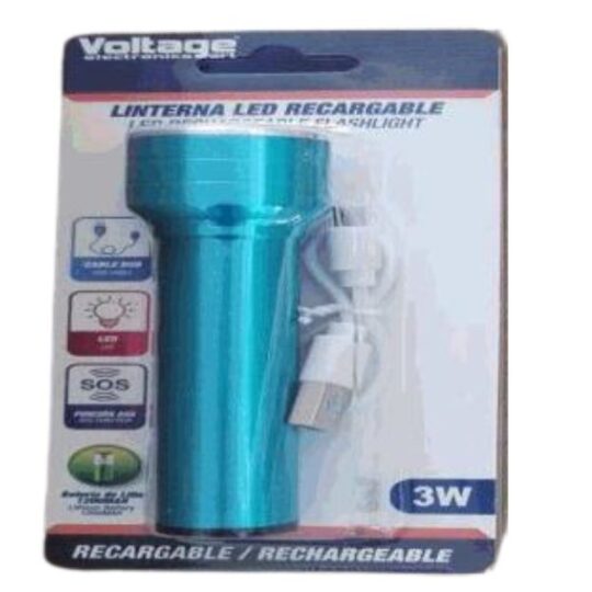 linterna metalica recargable