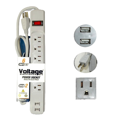 REGLETA VOLTAGE GTSTM USB GRIS